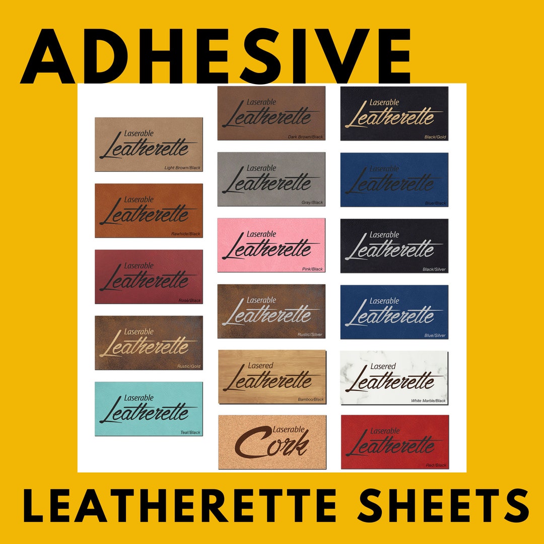 BULK Adhesive Laserable Leatherette Sheets , Heat Activated Adhesive