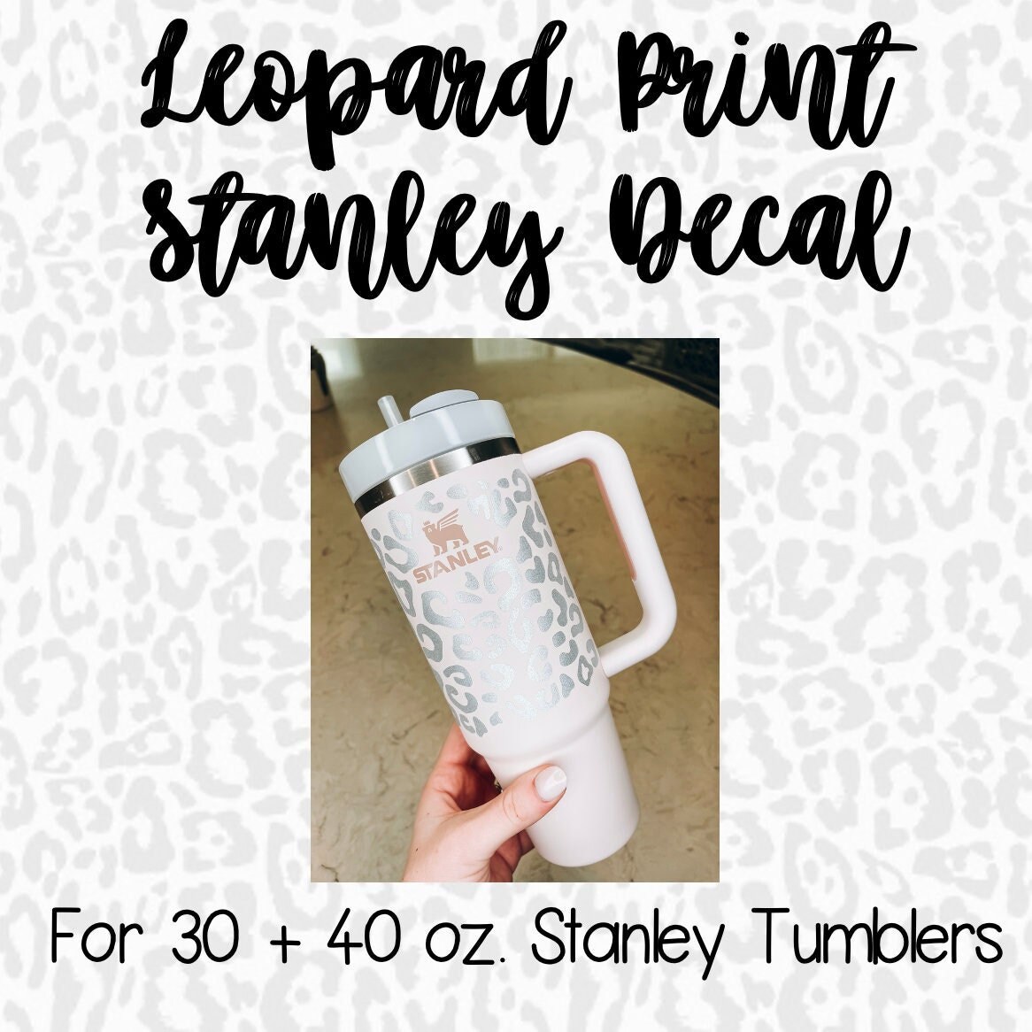 Cheetah Print Premium Vinyl for Stanley 40 Oz Tumbler, Cheetah Decal for  Tumbler With Handle, Cheetah Decal Not Wrap, Cheetah Decals, 