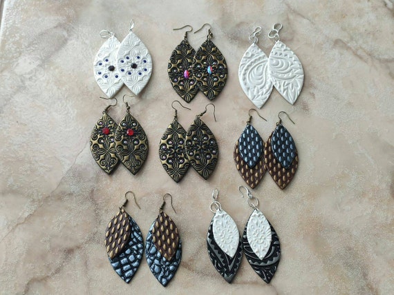 Girlfriend Gift Handmade Earrings for Women Marble Earrings Handmade Earrings Handmade Earrings Dangle Polymer Clay Earrings Wife Gift