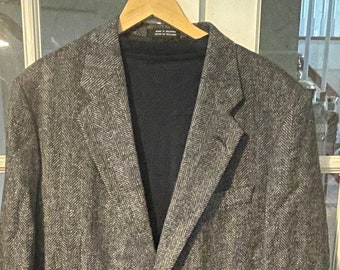 Vintage Barrington 100% Wool Jacket Gray & Black Herringbone Fully Lined 2-Button Sports Jacket Excellent Condition Size 42L Item #283