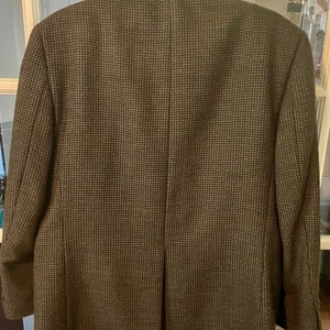 Vintage Andrew Fezza 100% Lambswool Men's 2-Button Brown and Black Fully Lined Sports Jacket Size 44S Item 308 image 8