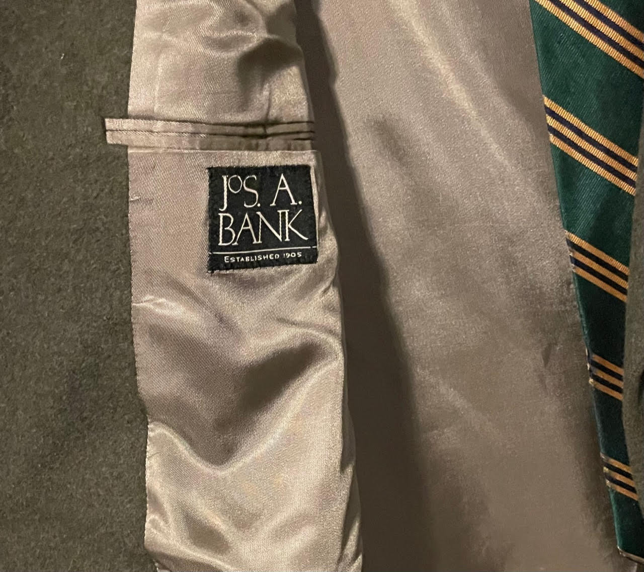 Vintage Original Joseph A Bank 2button 100 Camel Hair Dark Green