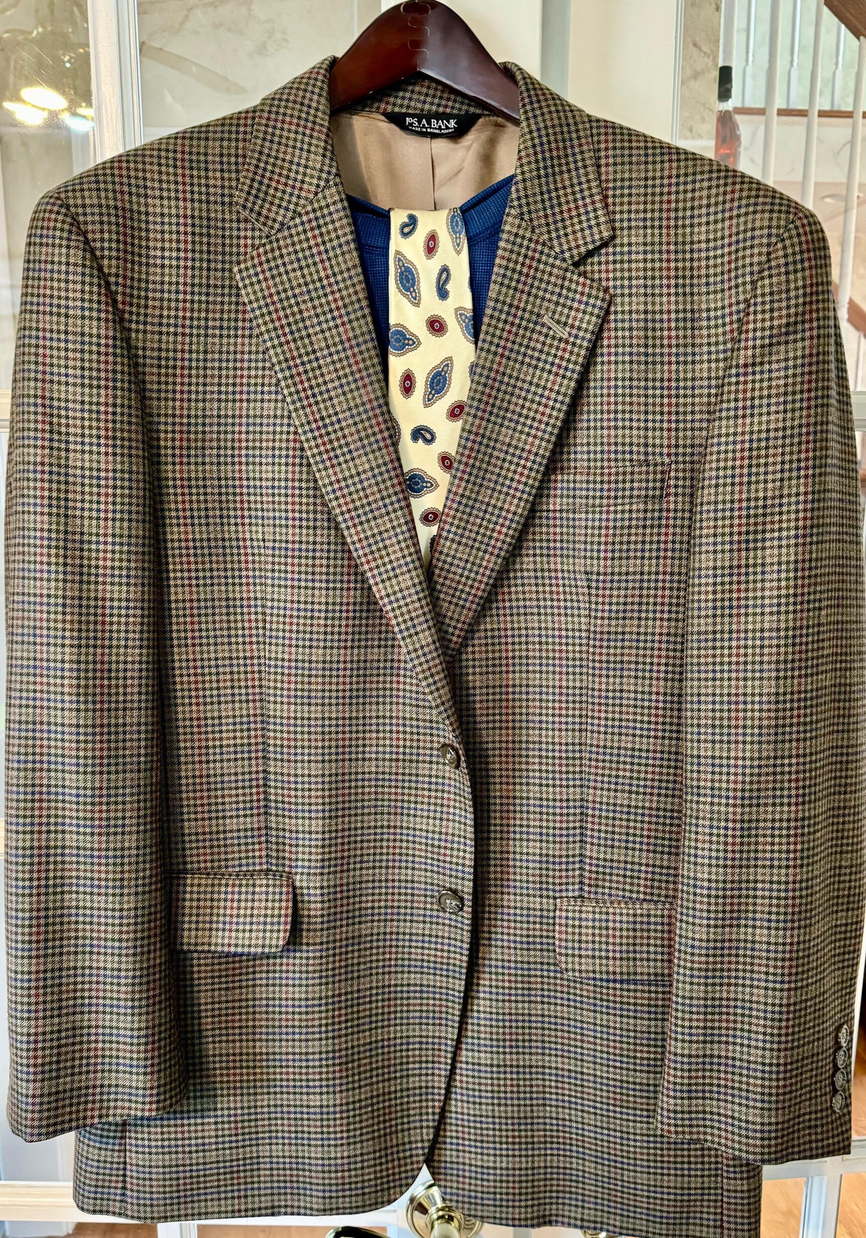 Cravate Homme STAFFORD 100% Soie - Orange Et Bleu Rayée - Longueur Classique - Neuve Sans étiquette