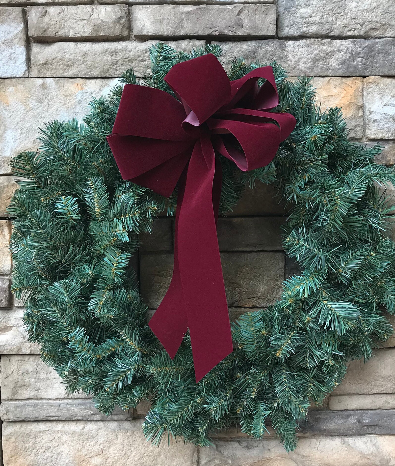 4 Large Non Wired Burgundy Velveteen Bows 6 Yards Of Burgundy Etsy