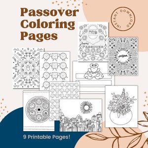 Passover Activity for Seder Plate, Matzoh, Baby Moses, Flowers, Jerusalem, Frogs for Pesach Jewish Holiday coloring pages