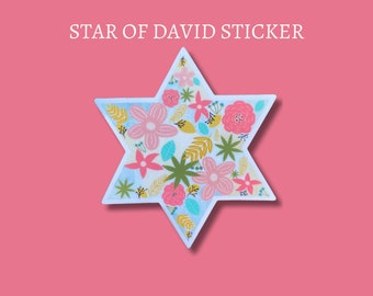 Jewish Star Sticker with Star of David Spiritual Sticker for Laptop Decal for Water Bottle Religious Sticker Gift for Jewish Holiday