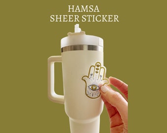 Hamsa Hand Sticker Evil Eye Heart Eye Protection Charm Sheer Sticker Water Bottle Sticker Boho Laptop Sticker Jewish Gift Idea