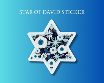 Jewish Star Sticker of Star of David Spiritual Sticker for Laptop Decal for Water Bottle Religious Sticker Gift for Jewish Holiday