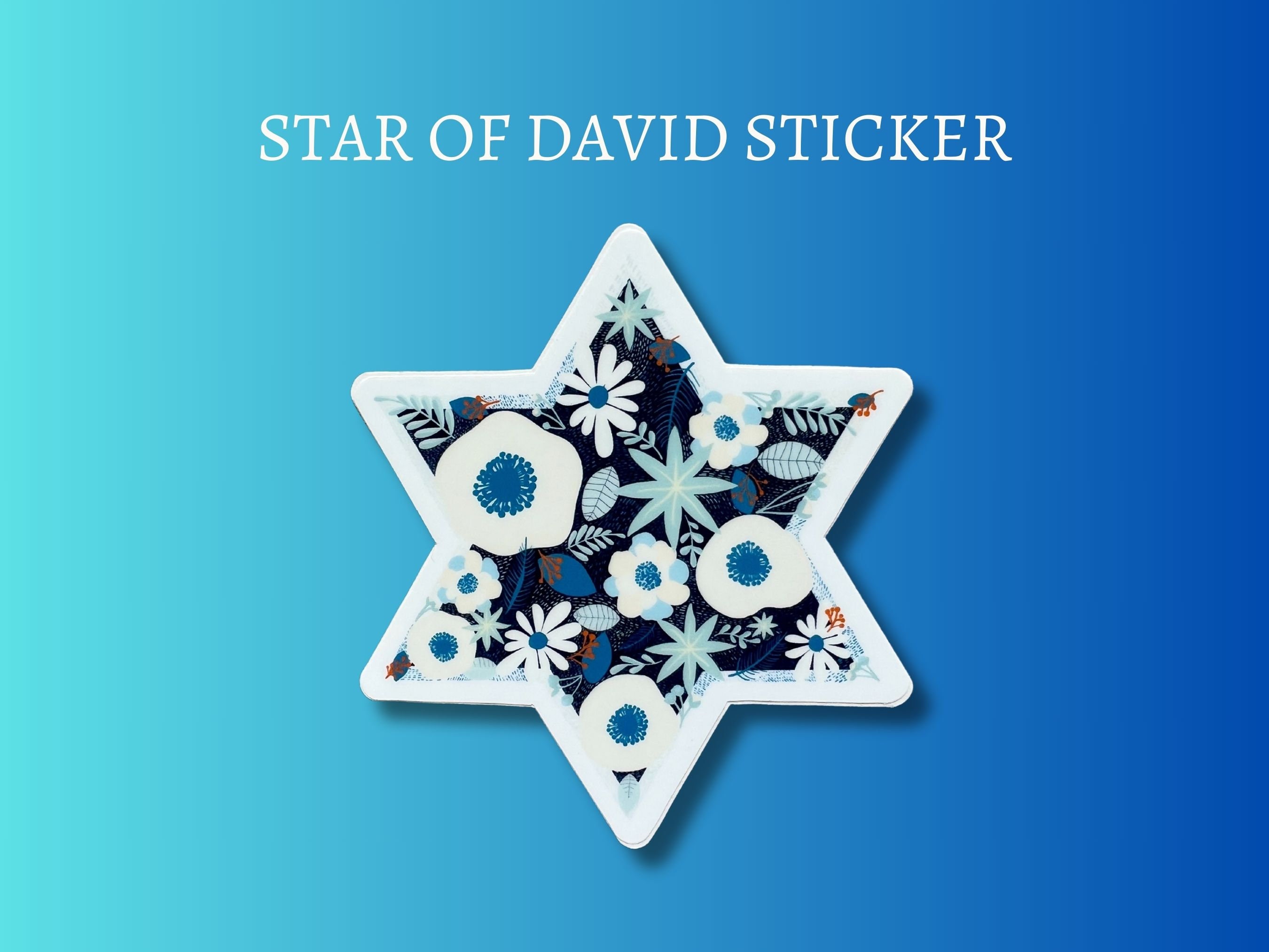 Jewish Star Sticker of Star of David Spiritual Sticker for Laptop Decal ...