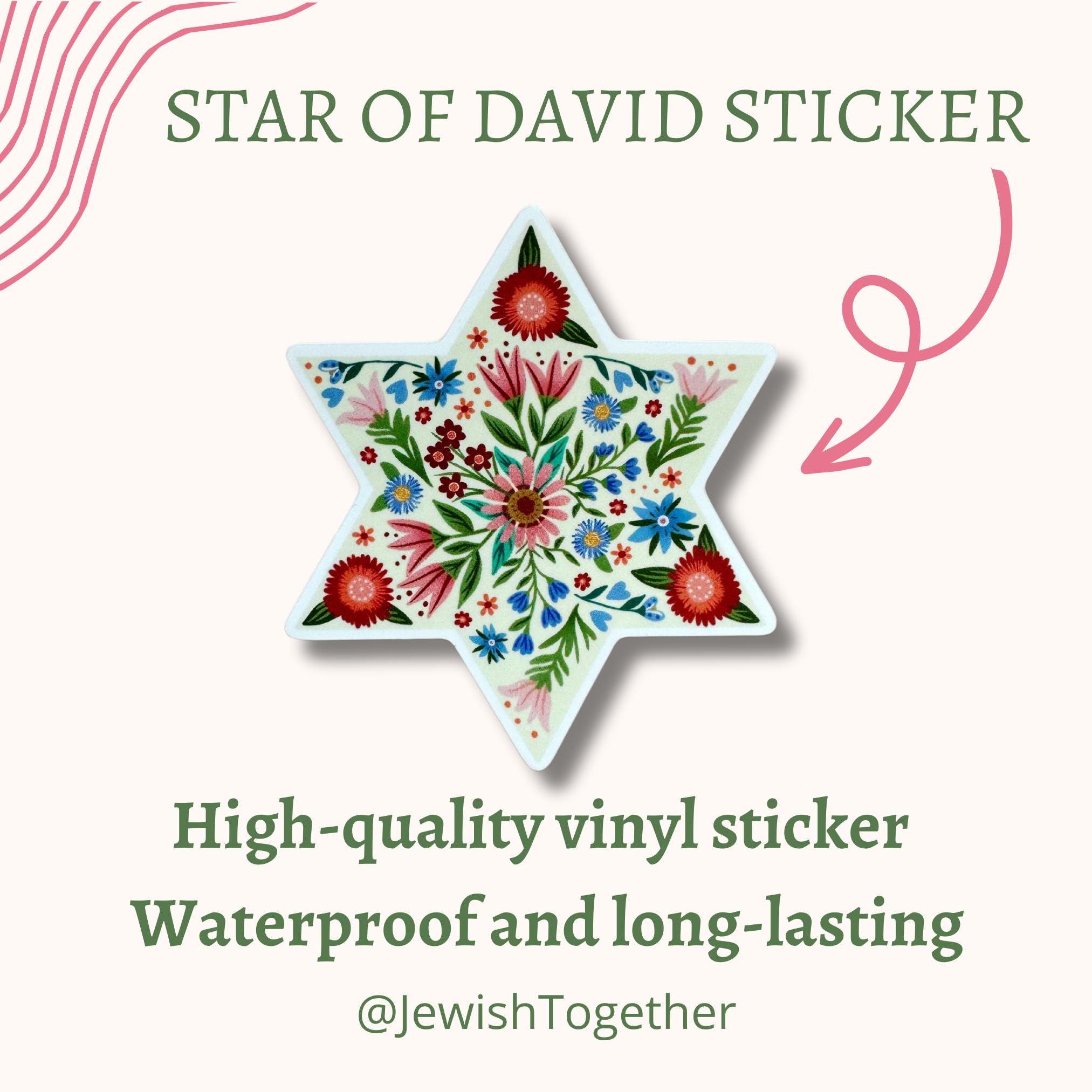 Jewish Star Sticker With Star of David Spiritual Sticker for Laptop ...