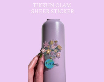 Tikkun Olam Sticker for Earth Day Sticker for Water Bottle Decal for a Jewish Friend laptop sticker, suitcase sticker, garage fridge sticker