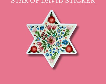 Jewish Star Sticker with Star of David Spiritual Sticker for Laptop Decal for Water Bottle Religious Sticker Gift for Jewish Holiday