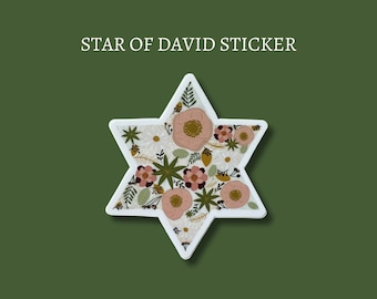 Jewish Star Sticker of Star of David Spiritual Sticker for Laptop Decal for Water Bottle Religious Sticker Gift for Jewish Holiday