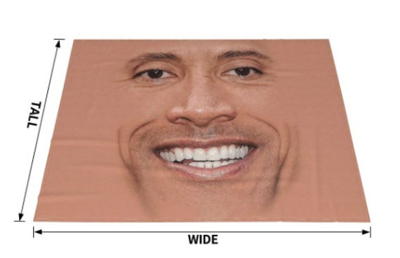 Cursed Dwayne the Rock Johnson Face Meme Warm Fleece Flannel Blanket -   Israel