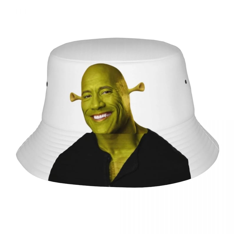 Cursed Dwayne the Rock Johnson Shrek Meme Bucket Sun Fishing Etsy