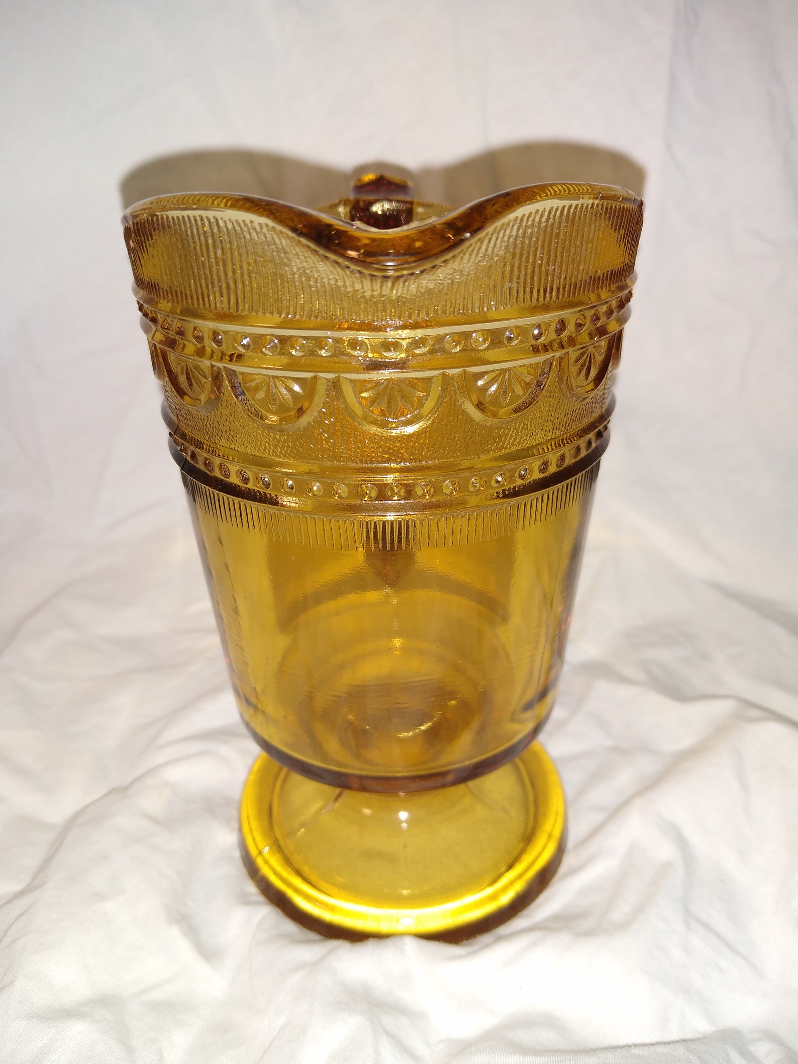 Amber glass creamer pitcher Etsy