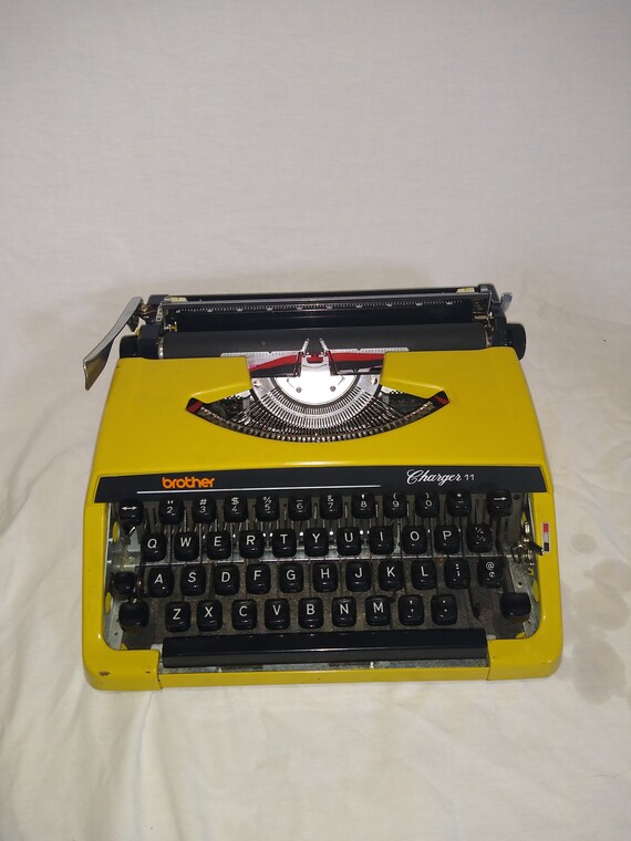 Yellow 1980s Brother Charger 11 Manual Typewriter Etsy