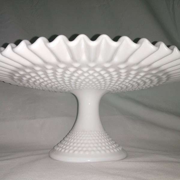 Fenton Hobnail milk glass cakestand