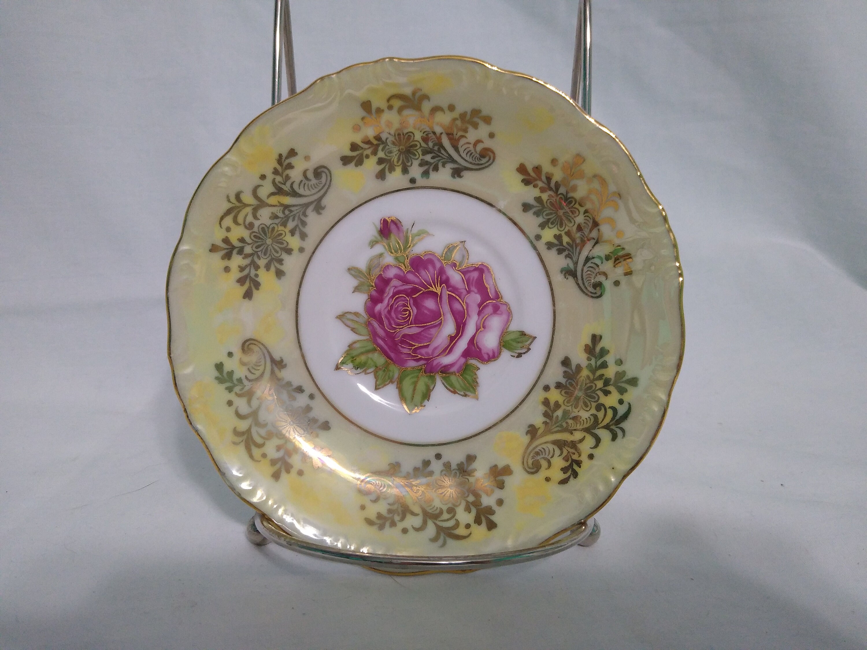 Royal Halsey Very Fine Bone China Teacup and Saucer Roses Etsy