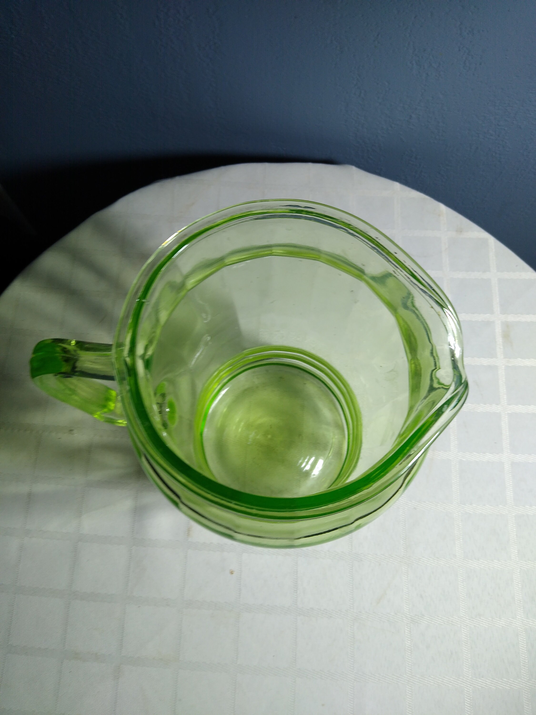 LARGE MAGNIFICENT Uranium Glass Pitcher Etsy