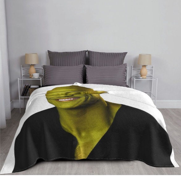 Cursed Dwayne the Rock Johnson Face Meme Warm Fleece Flannel Blanket -   Israel