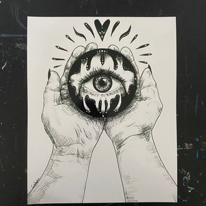 SPELL - 8&quot;x10&quot; Art Print, Pen and Ink Inktober Drawing