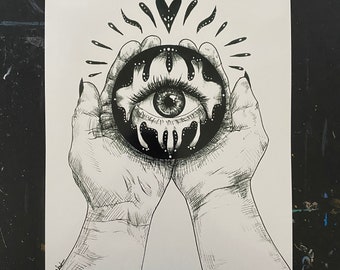 SPELL - 8"x10" Art Print, Pen and Ink Inktober Drawing