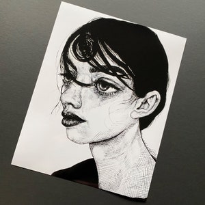 MINDLESS - 8&quot;x10&quot; Art Print, Inktober Pen and Ink Drawing