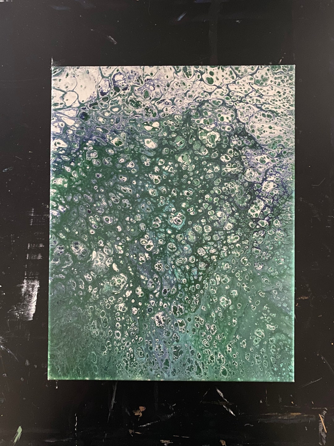 Seafoam Green Acrylic Pour Painting 11x14 Fluid Etsy