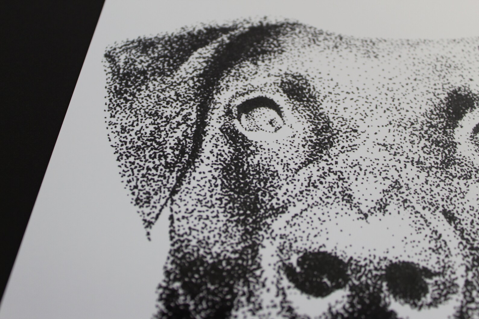 DOG 8x10 Art Print Pointillism Pen and Ink Etsy