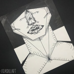 Angular: ORIGINAL INKTOBER 8&quot; x 10&quot; Pen & Ink DRAWING