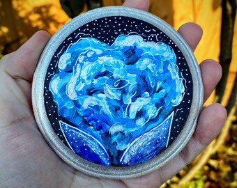 BLUE ROSE - Original Mini Acrylic Painting