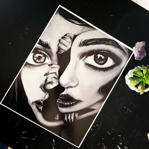 LET HER OUT - 11&quot;x14&quot; Art Print, Charcoal Drawing