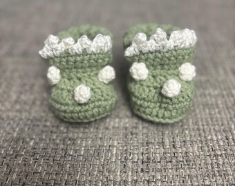 Hand-Crocheted Triceratops Baby Booties | Dinosaur Shoes for Newborns, Infants