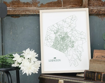 Arte del mapa de Lexington Kentucky (juego de 5) Decoración de pared - Gatos monteses de la Universidad de Kentucky (2) - Keeneland (2) - Blanco y negro