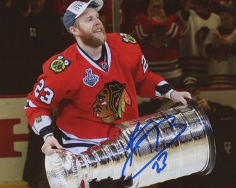 Foto autografiada de Kris Versteeg de 8 x 10 - Chicago Blackhawks - Florida Panthers - Toronto Maple Leafs - Certificado por Sideline Hologram