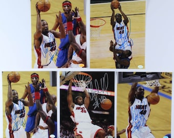 Fotos autografiadas de Udonis Haslem de 8 x 10, firmadas por Miami Heat Star, certificadas por Hollywood Collectibles Hologram
