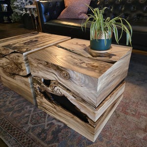 Unique Coffee table, small coffee table, modern Coffee table, Cube table, live edge table, accent table, luxury table, contemporary table