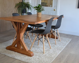 Oak Farm Table, Solid Wood Dining Table