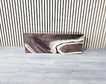 Live Edge Walnut Bench, Modern Entryway Bench