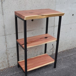 Small Live Edge Red Cedar Console or Entryway Table with Metal Legs image 2