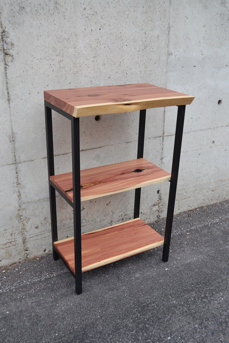 Small Live Edge Red Cedar Console or Entryway Table with Metal Legs image 2