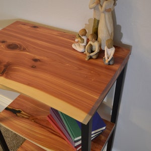 Small Live Edge Red Cedar Console or Entryway Table with Metal Legs image 9