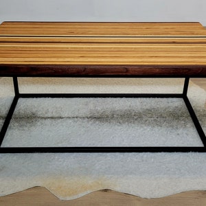 Metzger Tisch, Massivholz Couchtisch, Holz und Stahltisch, Wohnzimmermöbel, UnikatTisch, moderner Tisch, moderner Tisch, moderner Tisch Bild 4