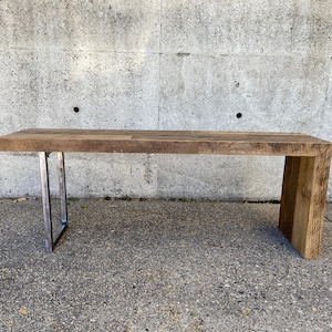 Barn wood bench, rustic bench, entryway bench, waterfall bench, wood bench, modern bench