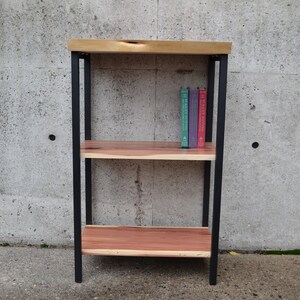 Small Live Edge Red Cedar Console or Entryway Table with Metal Legs image 3