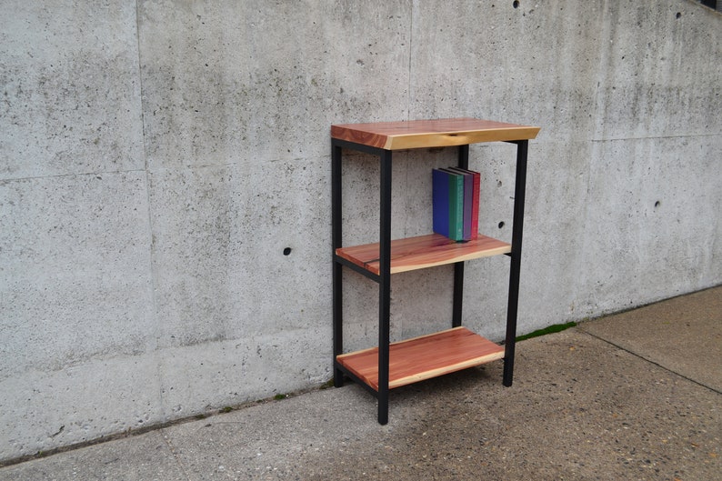 Small Live Edge Red Cedar Console or Entryway Table with Metal Legs image 1