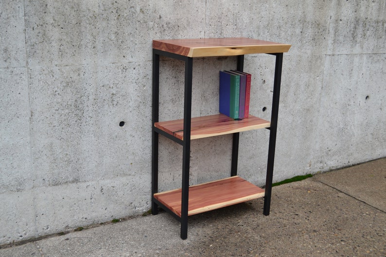 Small Live Edge Red Cedar Console or Entryway Table with Metal Legs image 4