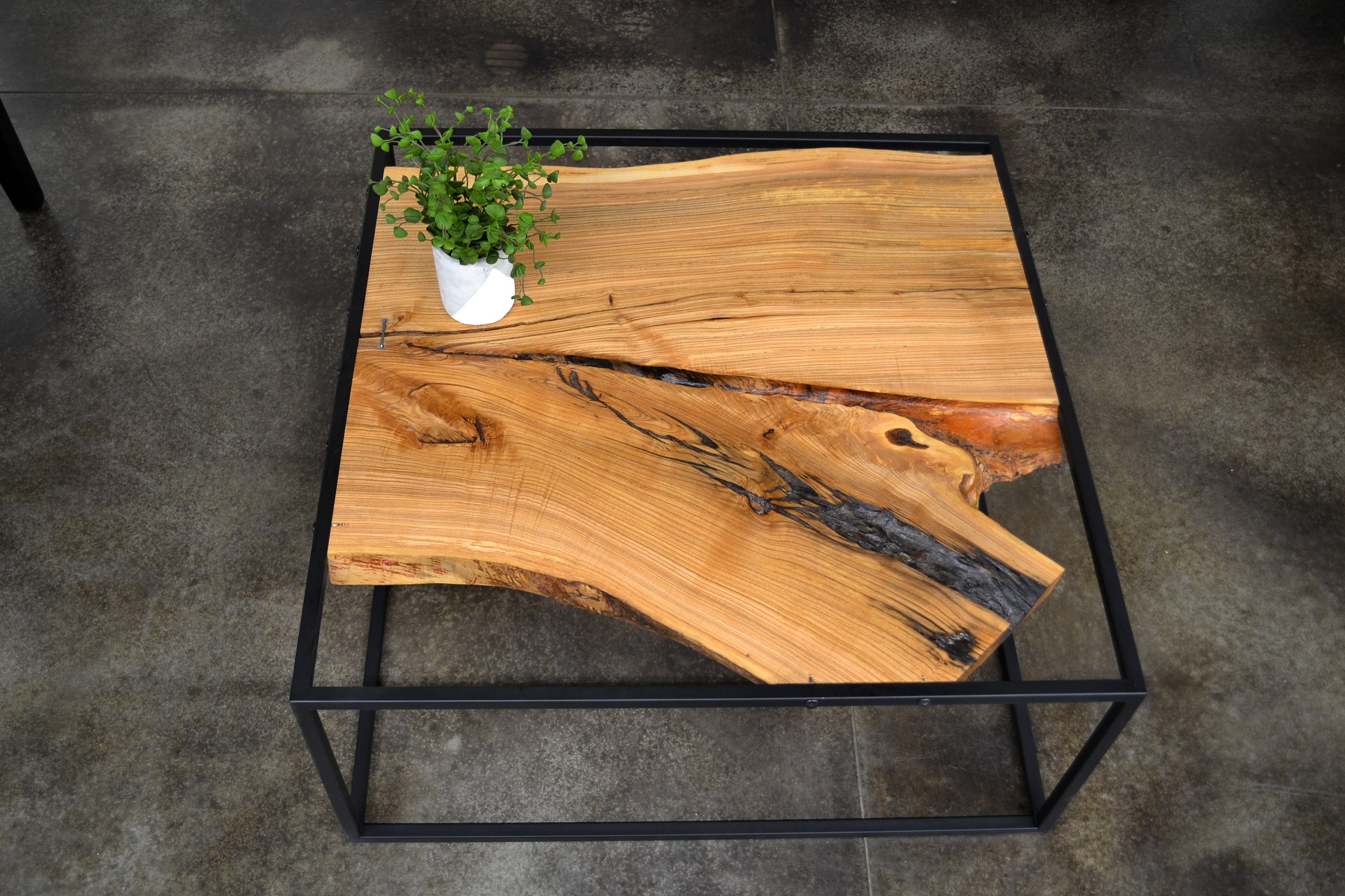 Unique Metal Live Edge Industrial Style Coffee Table Etsy Ireland