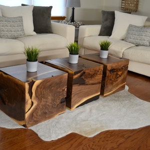 Unique coffee table, Coffee Table, Modern table, contemporary furniture, living room furniture, live edge table , unique accent table, cube